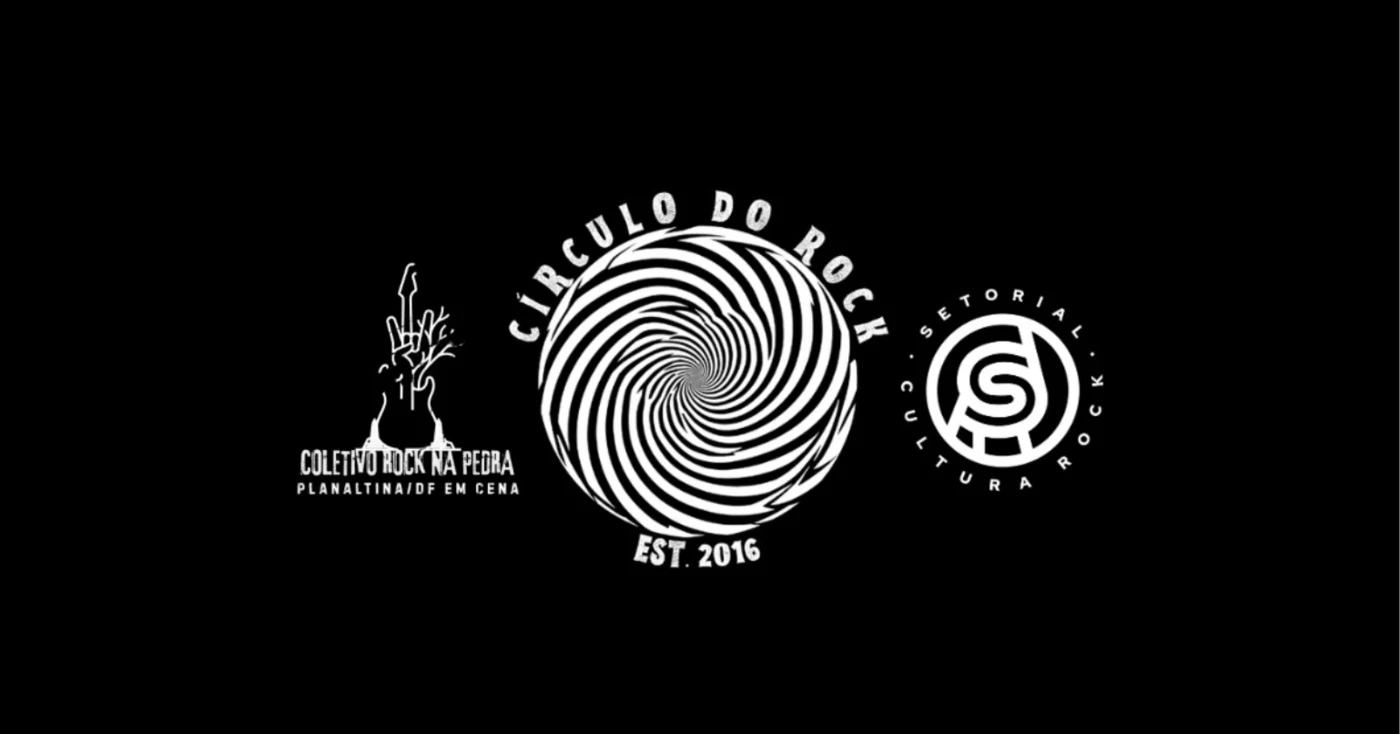 Logos do Coletivo Rock na Pedra, Círculo do Rock e Setorial de Cultura Rock